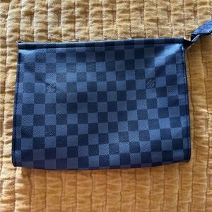 Louis Vuitton Unisex Damier Cobalt Checkered Clutch Bag